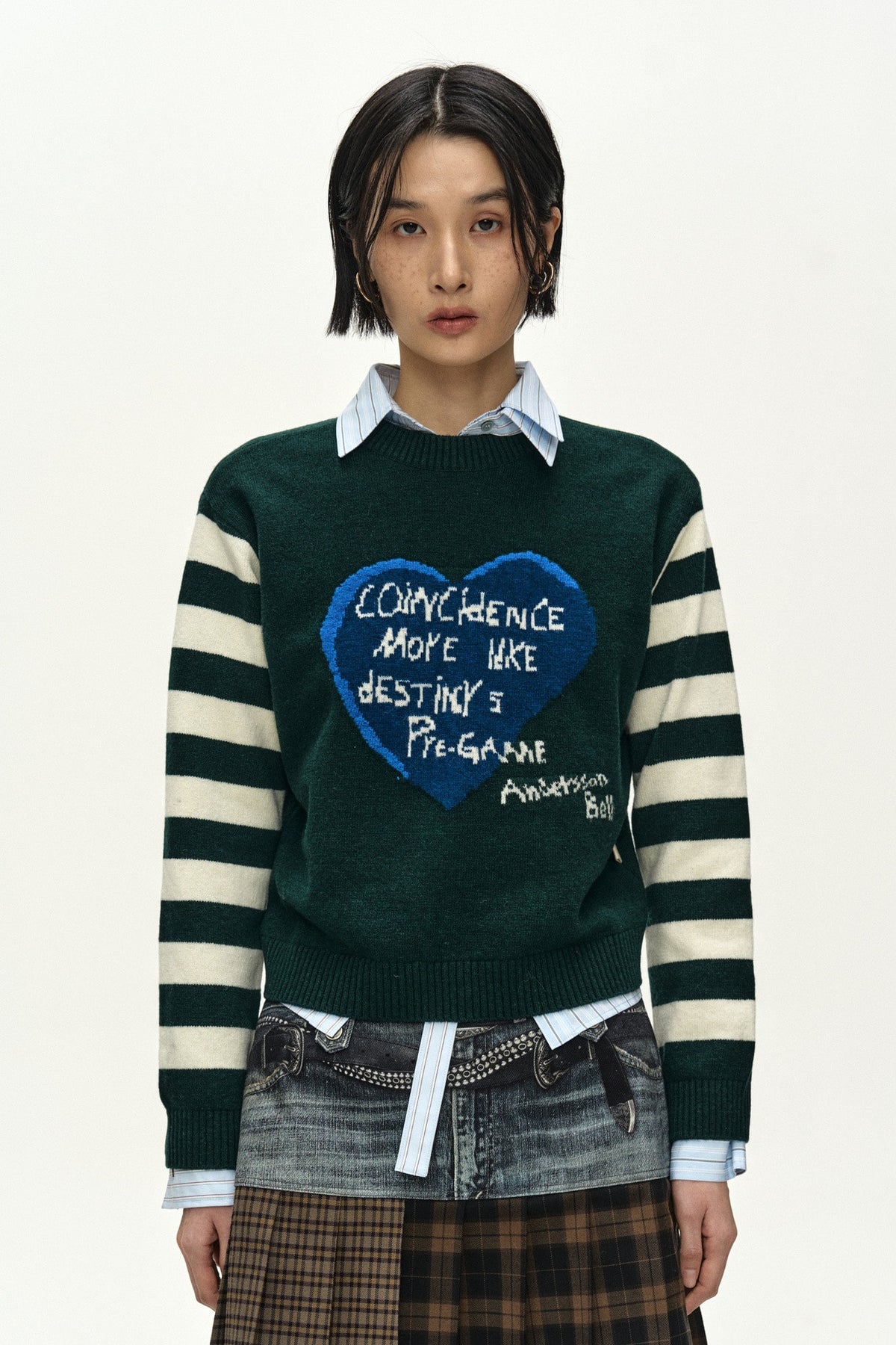 Andersson Bell Double Belt Printed Mini Skirt