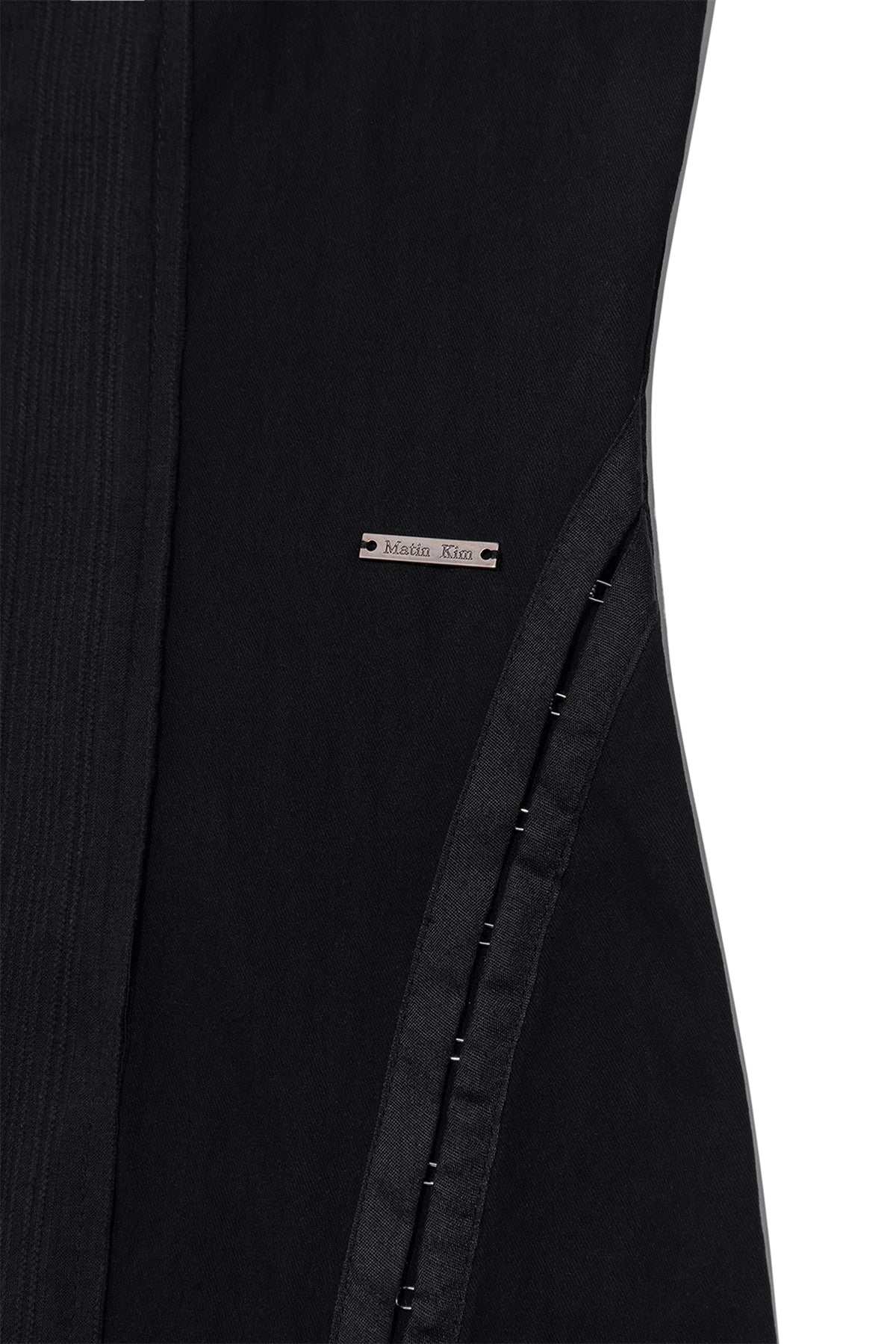 [matinkim] HOOK AND EYE LAYERED LONG DRESS IN BLACK