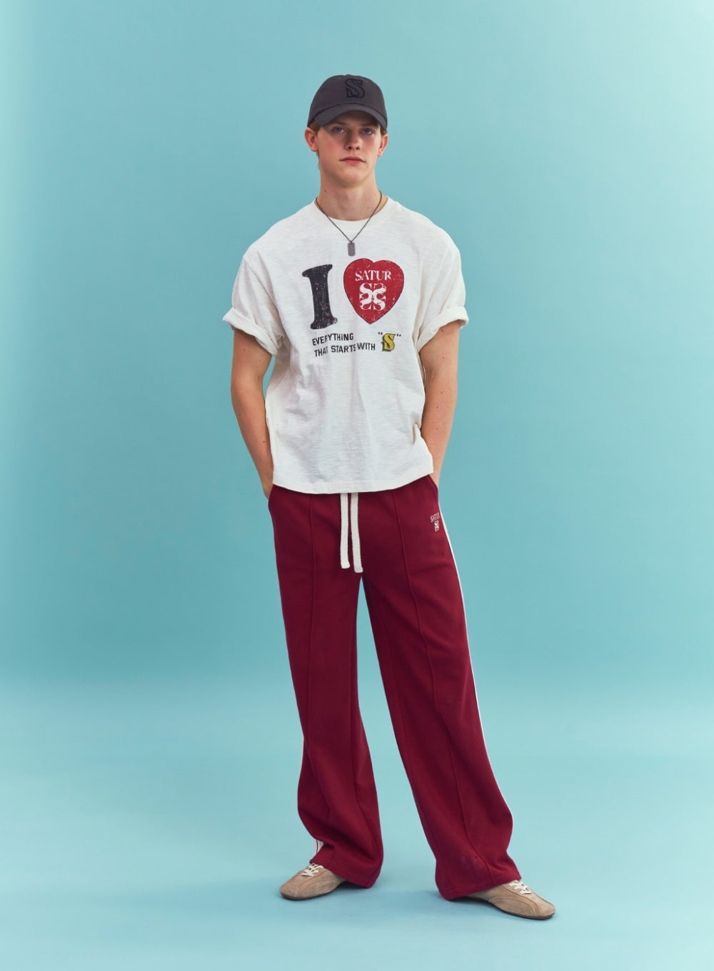 Satur I Love Slub T-Shirt - Cream