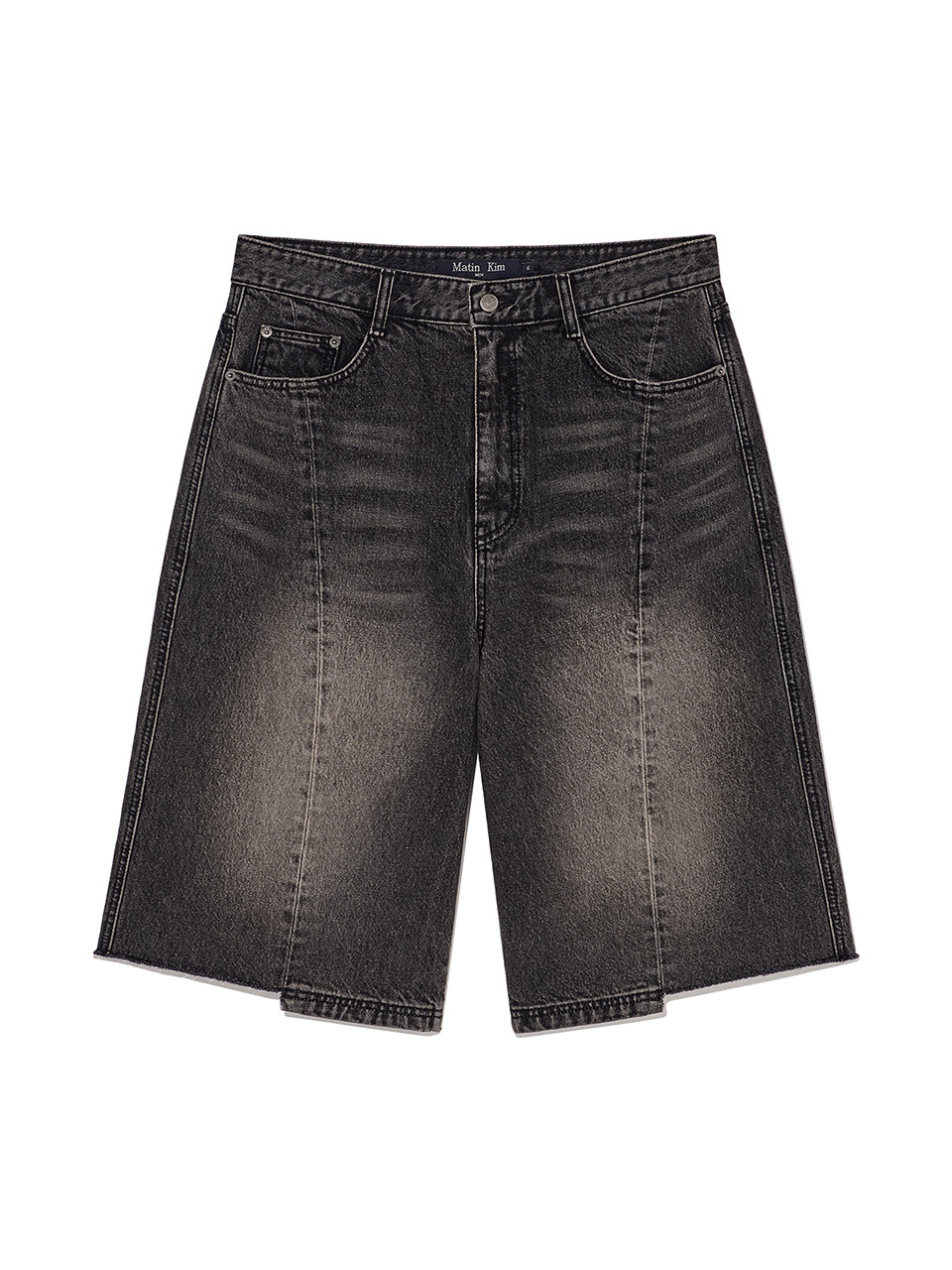 Matinkim Hem Point Bermuda Denim Pants For Men IN Charcoal