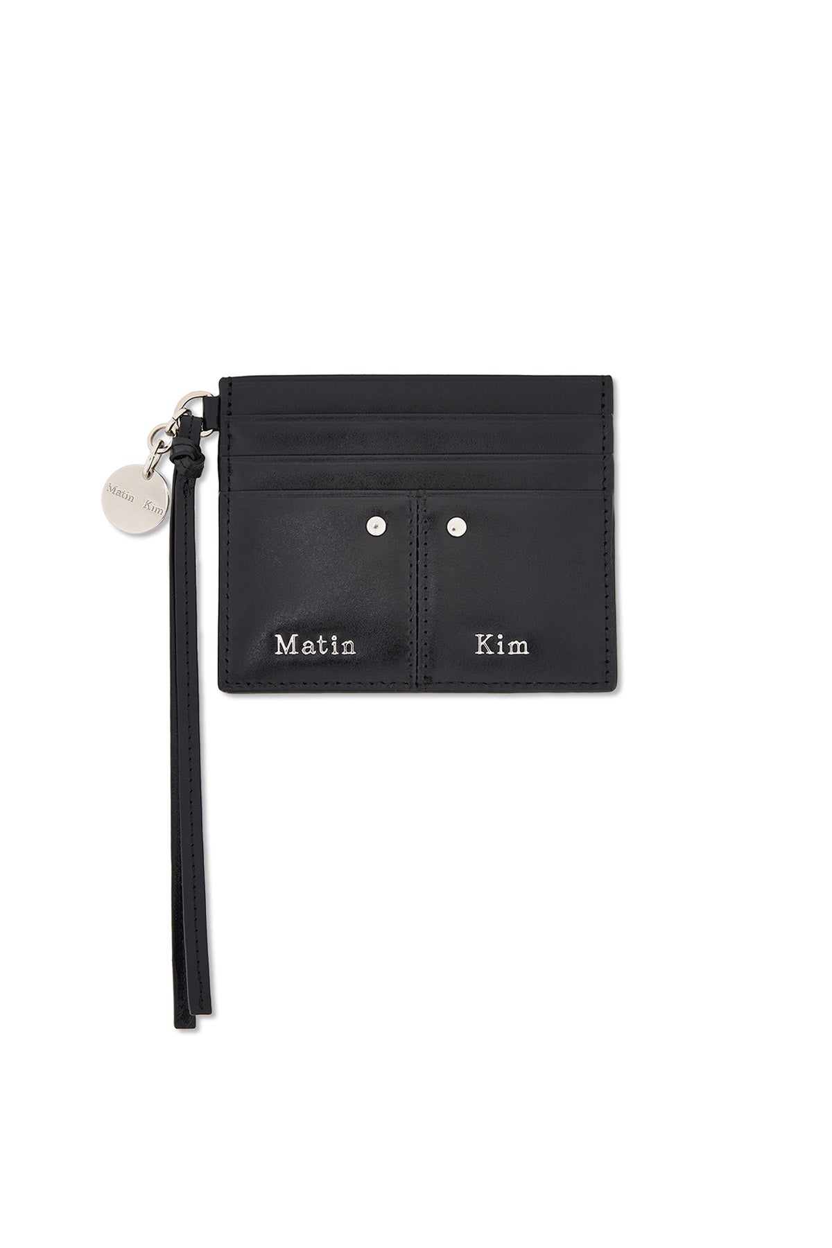 Matinkim Steel Logo Rivet Card Wallet IN Black