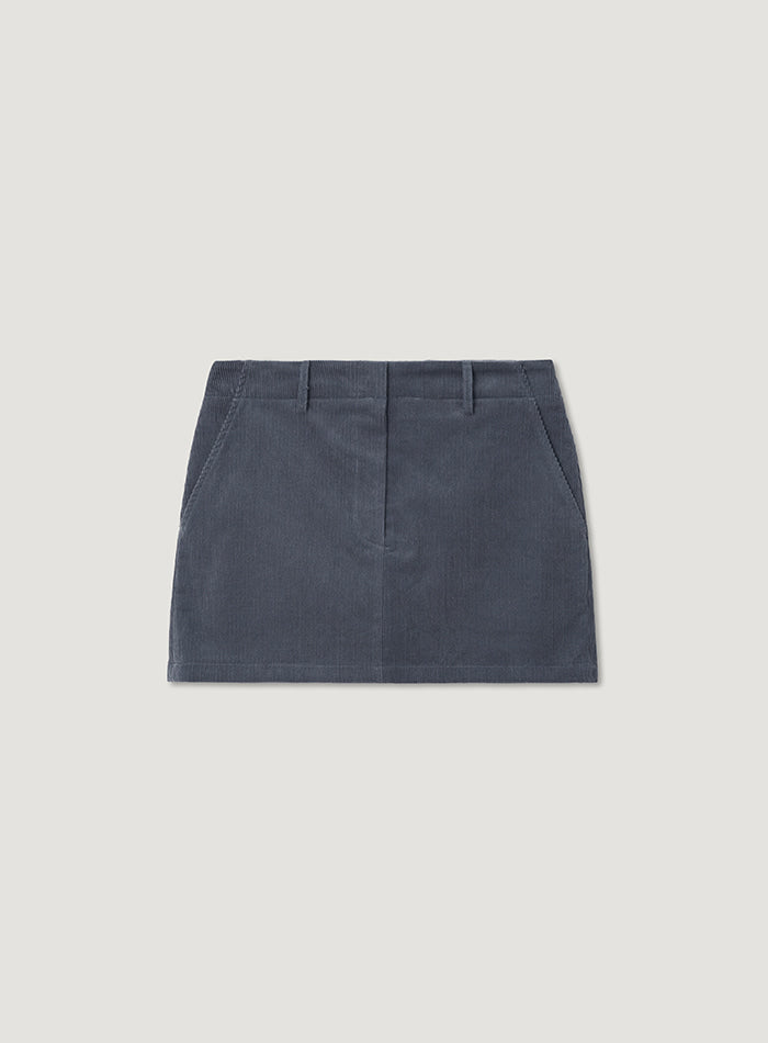 Mango Maniplease Joi Corduroy Mini Skirt Blue