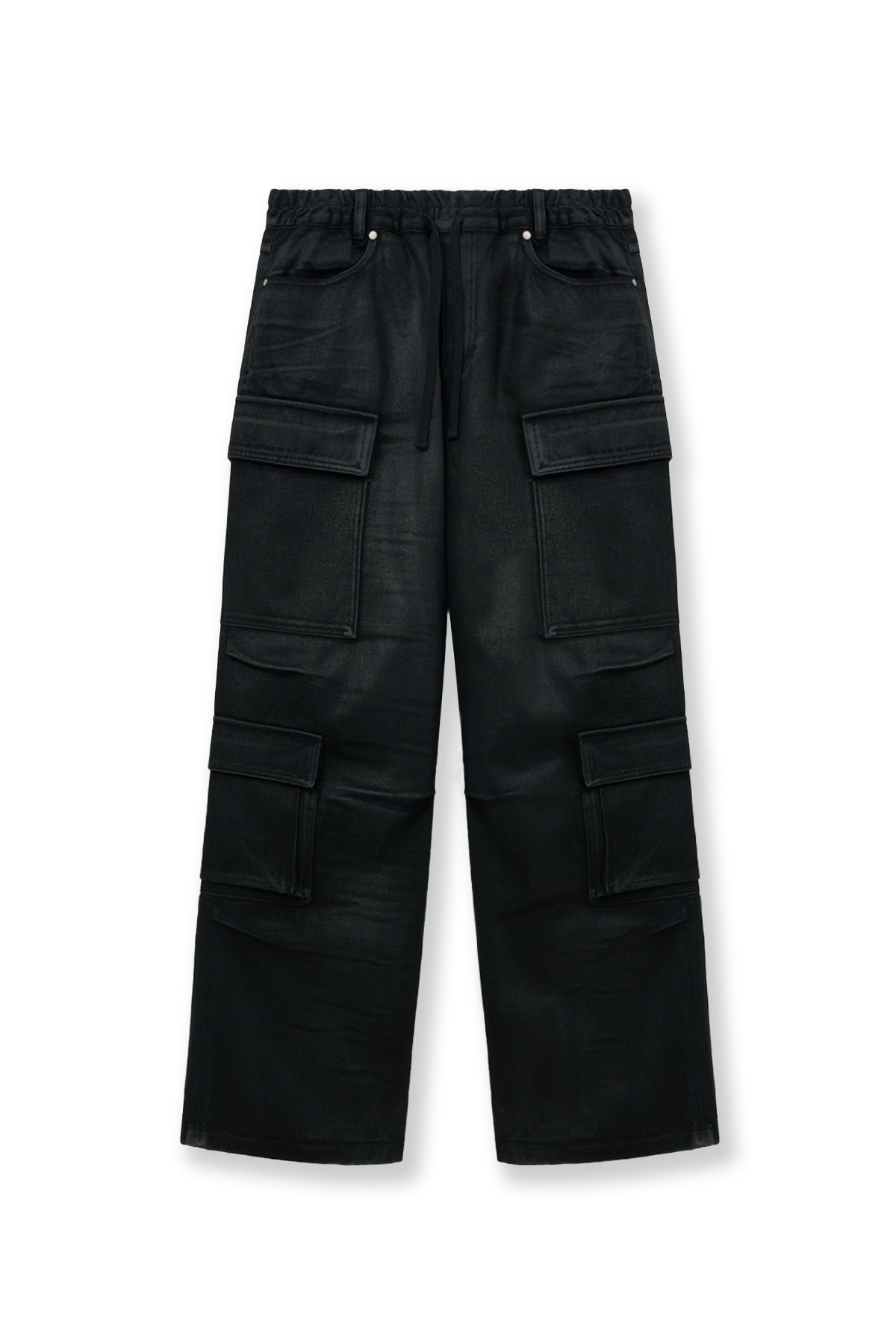 [matinkim] COATING CARGO DENIM PANTS IN BLACK