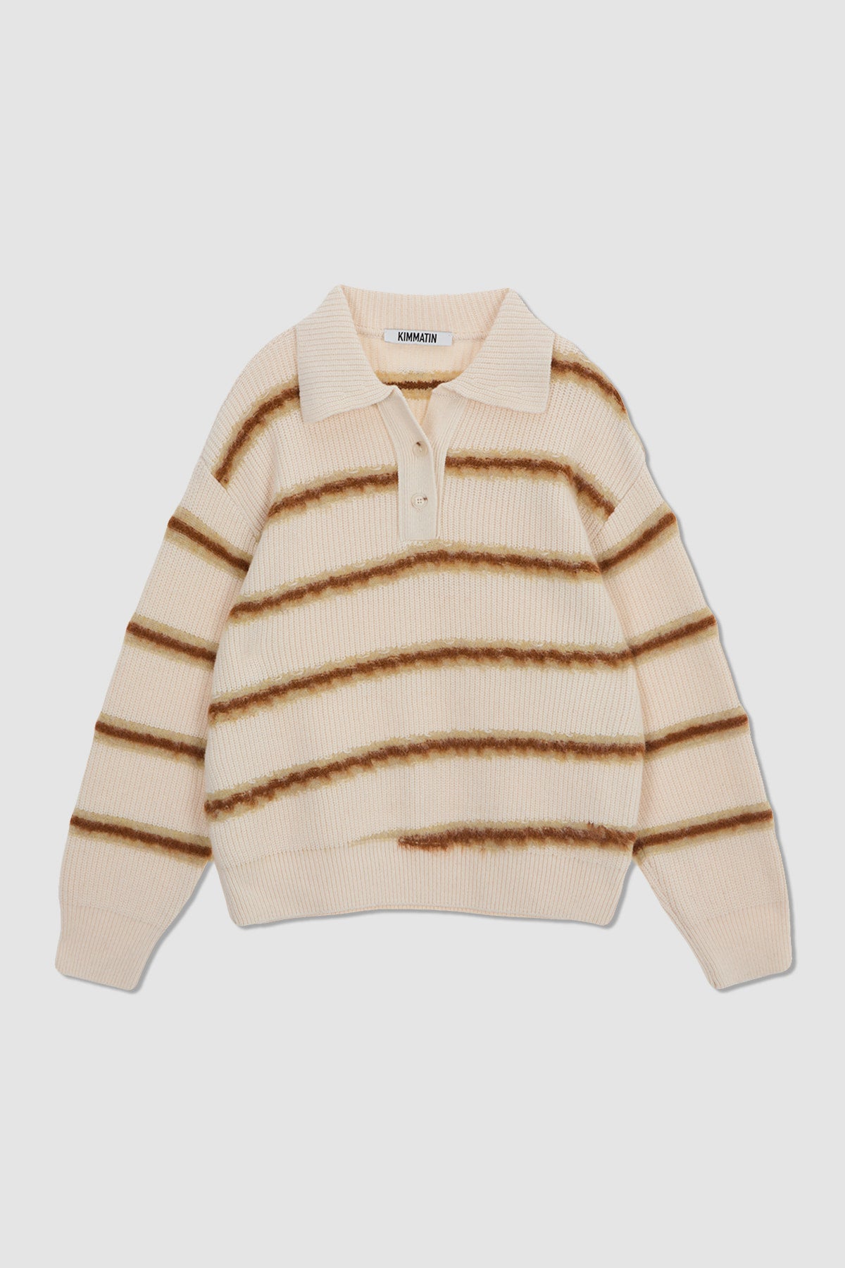 Matinkim Hairy Stripe Pique Knit Top IN Ivory