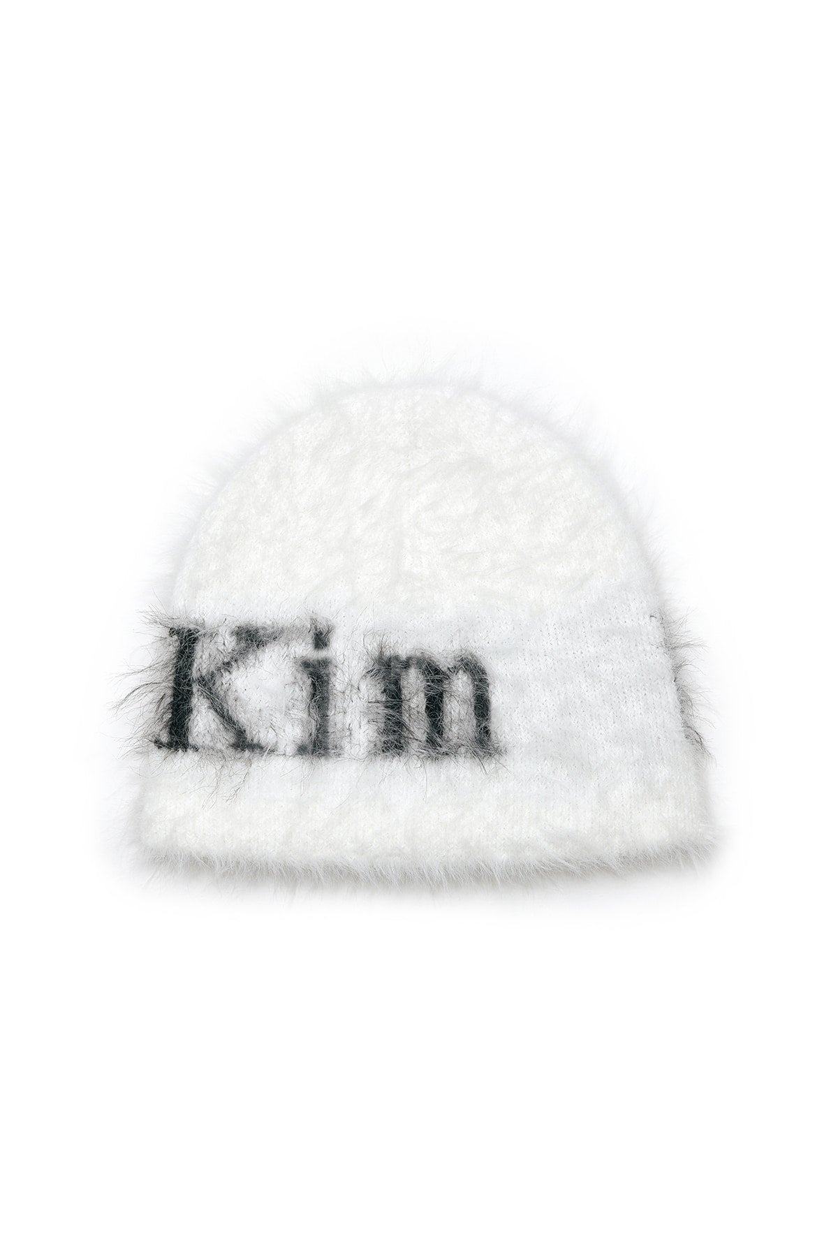 MATIN HAIRY KNIT BEANIE IN WHITE