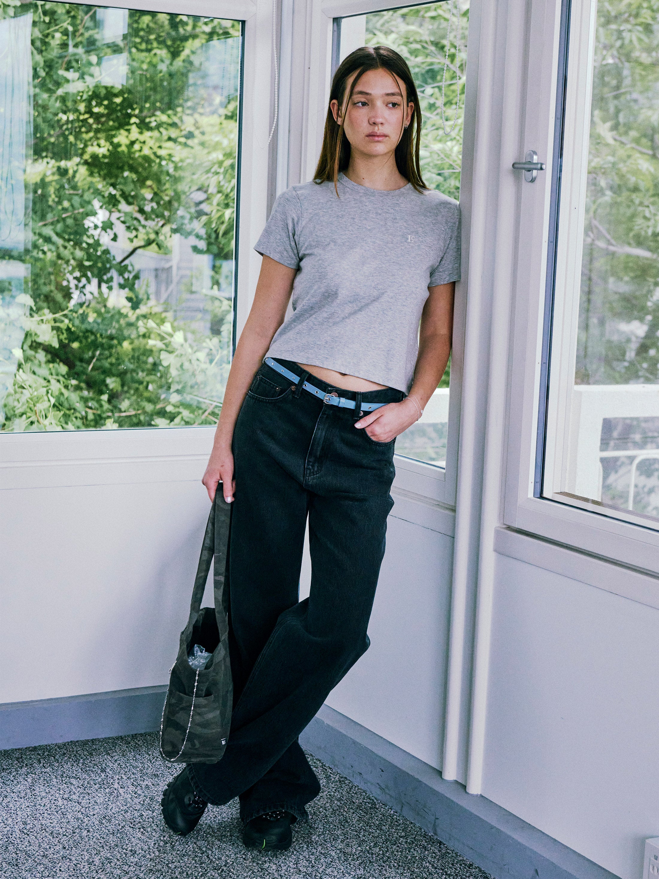 [Low Classic] Organic Silket Lc Mini T-Shirt_Melange Grey