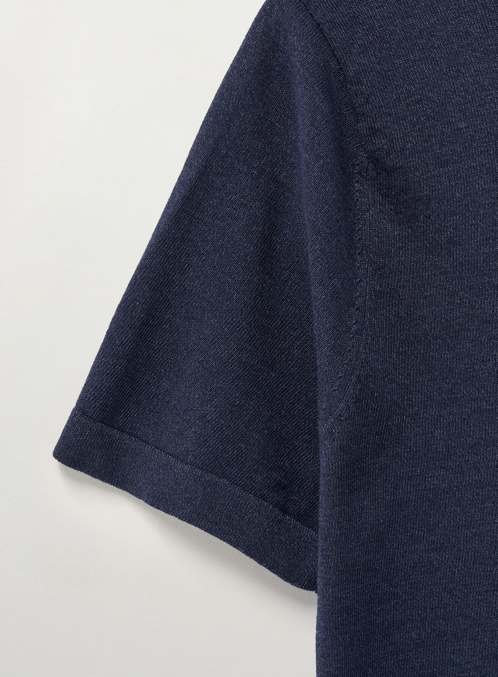 [satur] (W) Light Weight Collar Half Cardigan - Navy
