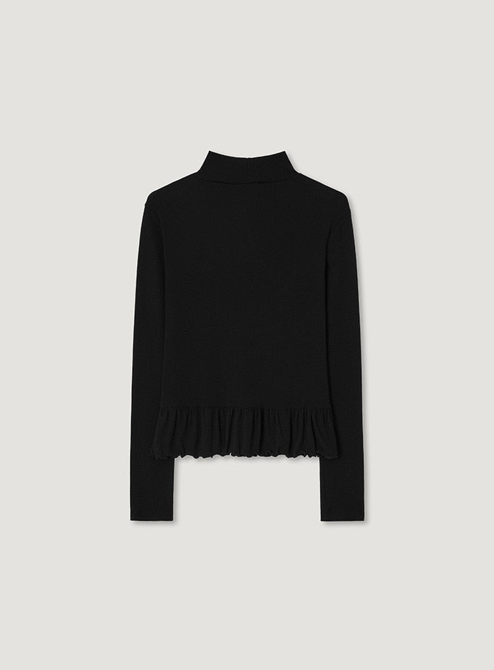 Mango Maniplease Coon Frill Turtle Tee Black