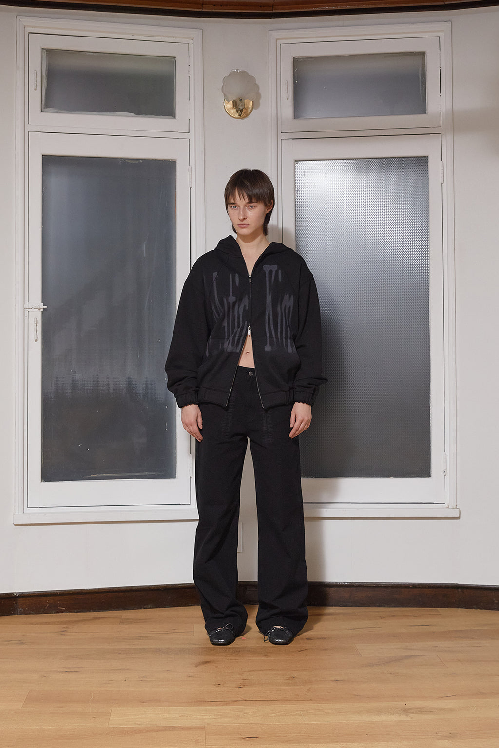 Matinkim Big Logo Hoody Zip UP IN Black