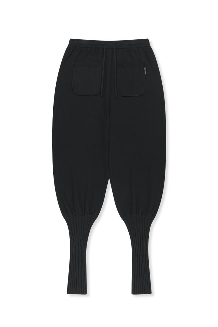Matinkim Leg Warmer Knit Jogger Pants IN Black