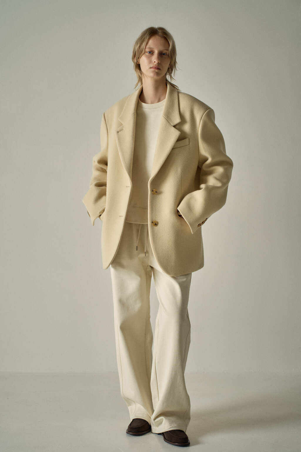 Facade Pattern Cashmere Blazer Coat butter