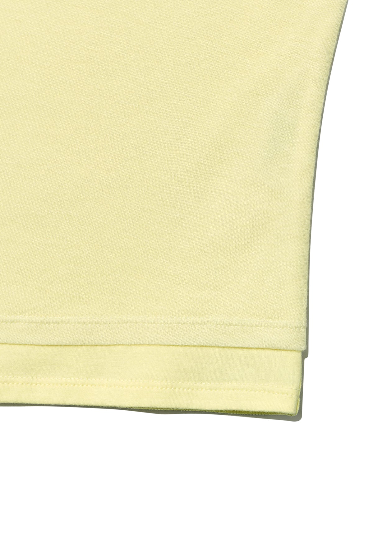 [matinkim] PINTUCK LAYERED SLIM CROP TOP IN LIGHT YELLOW