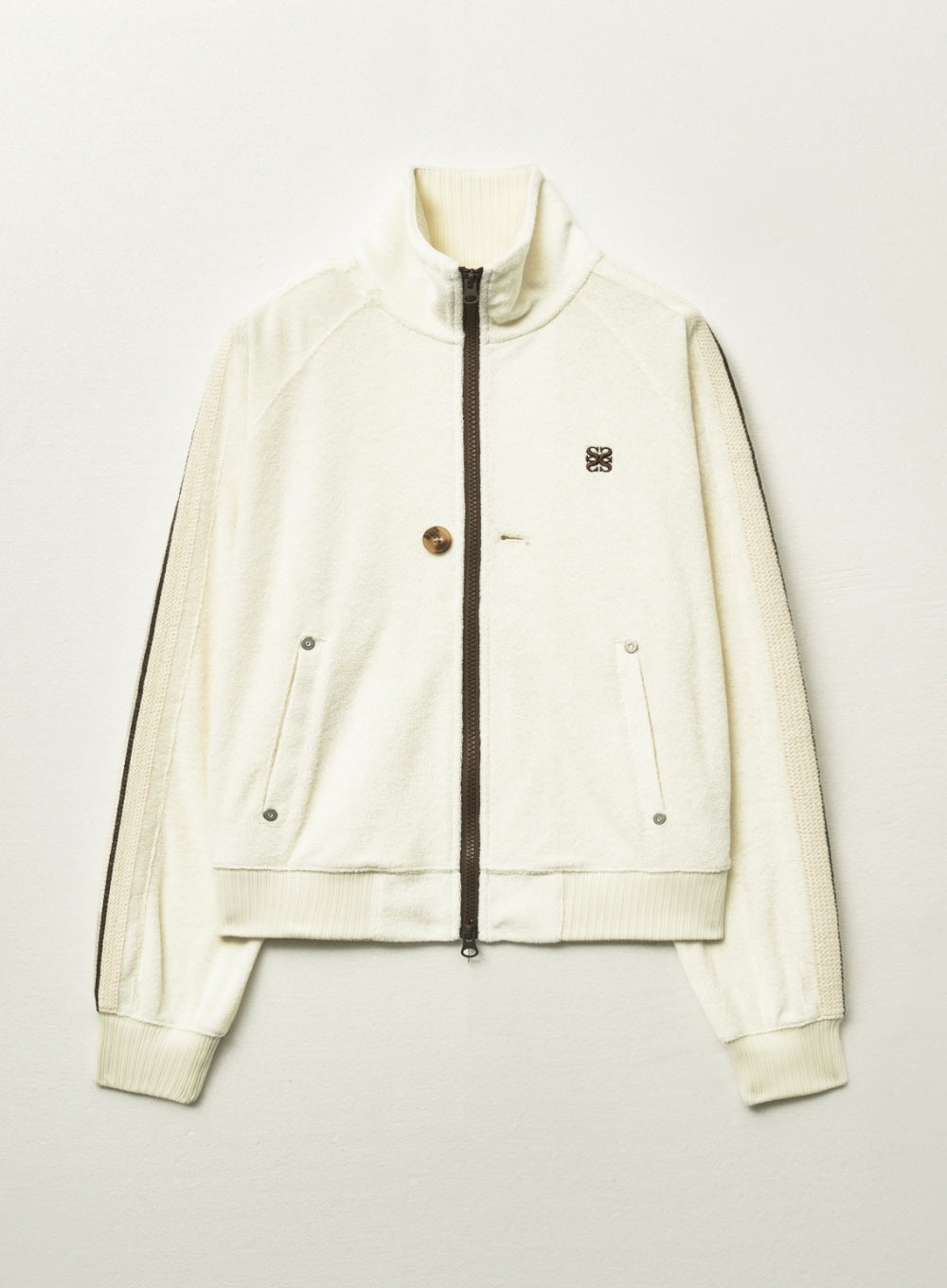 [satur] (W) Lawton Terry Track Zip-up Jacket - Cream