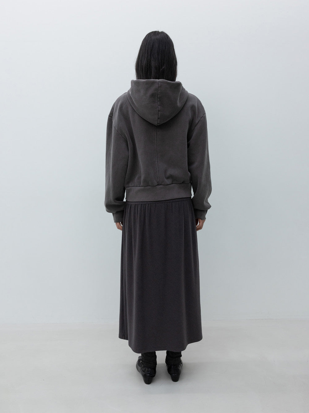 Low Classic Washed Cotton Zip-Up Hoodie Brown