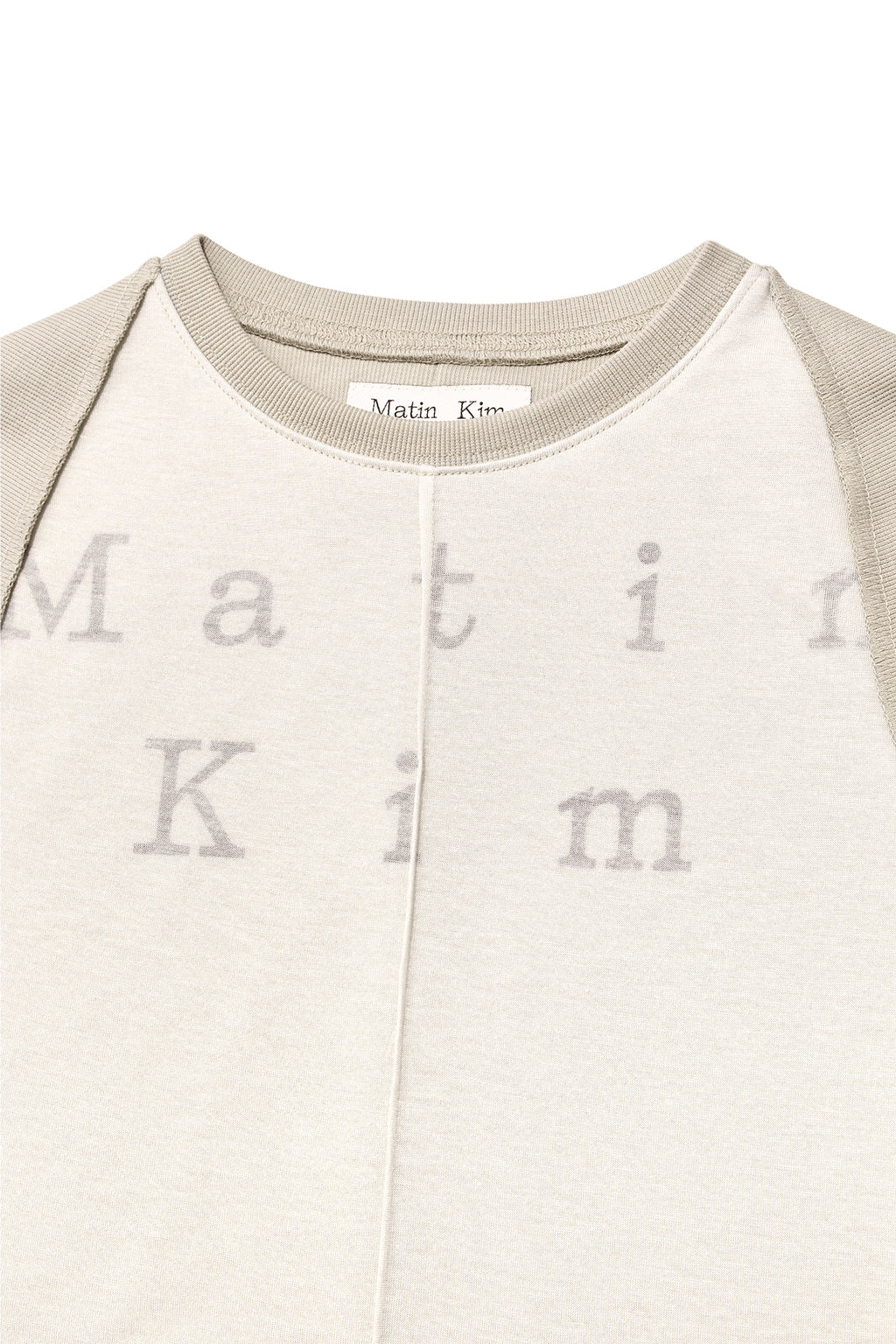 [matinkim] PINTUCK LAYERED SLIM CROP TOP IN LIGHT KHAKI