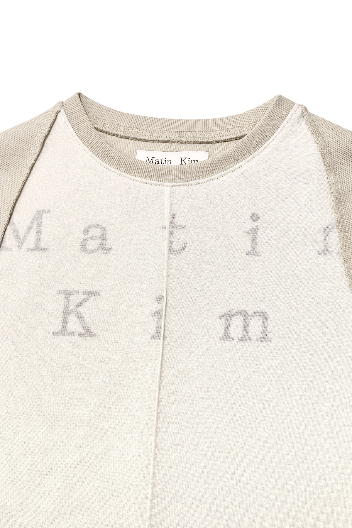 [matinkim] PINTUCK LAYERED SLIM CROP TOP IN LIGHT KHAKI