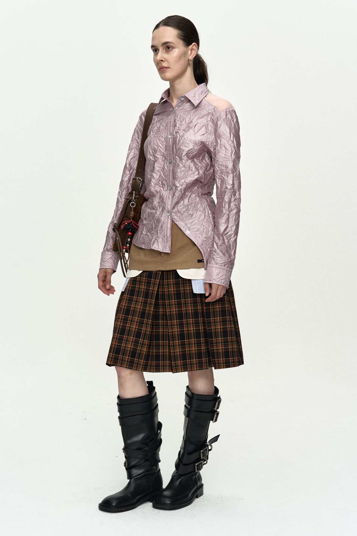Andersson Bell Crinkled Twist-Tuck Shirt