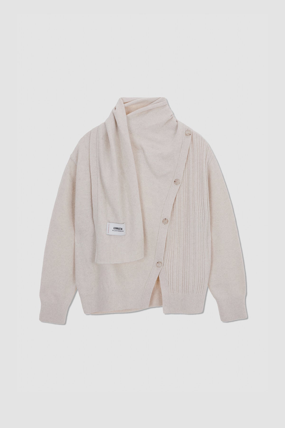 Matinkim Muffler Cardigan IN Light Beige