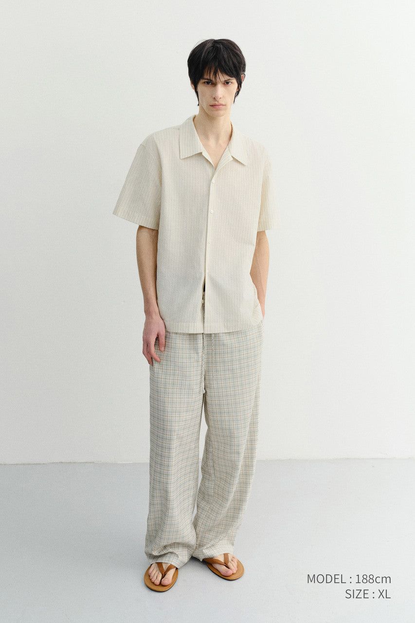 Dunst Unisex Checked Pajama Slacks Olive Check