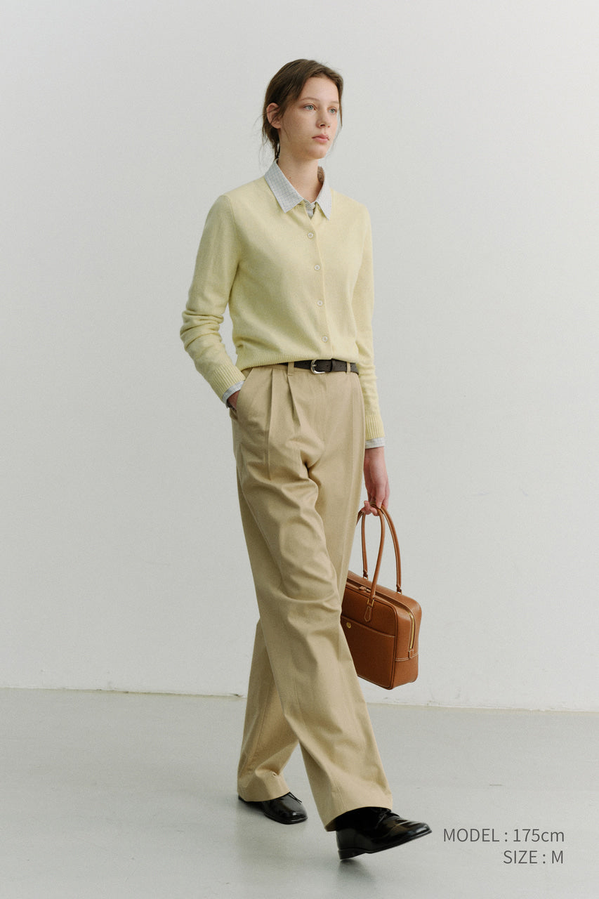 Dunst Essential Crewneck Knit Cardigan Lemon