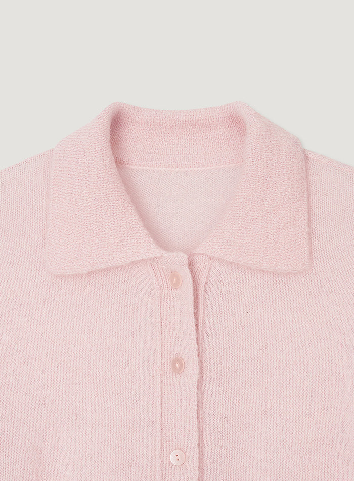Mango Maniplease Ria Collar Cardigan Pink