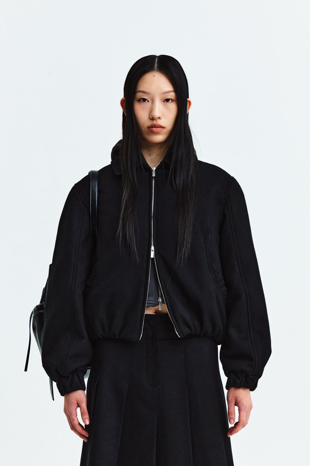 Matinkim Volume Zip UP Bomber Jumper IN Black