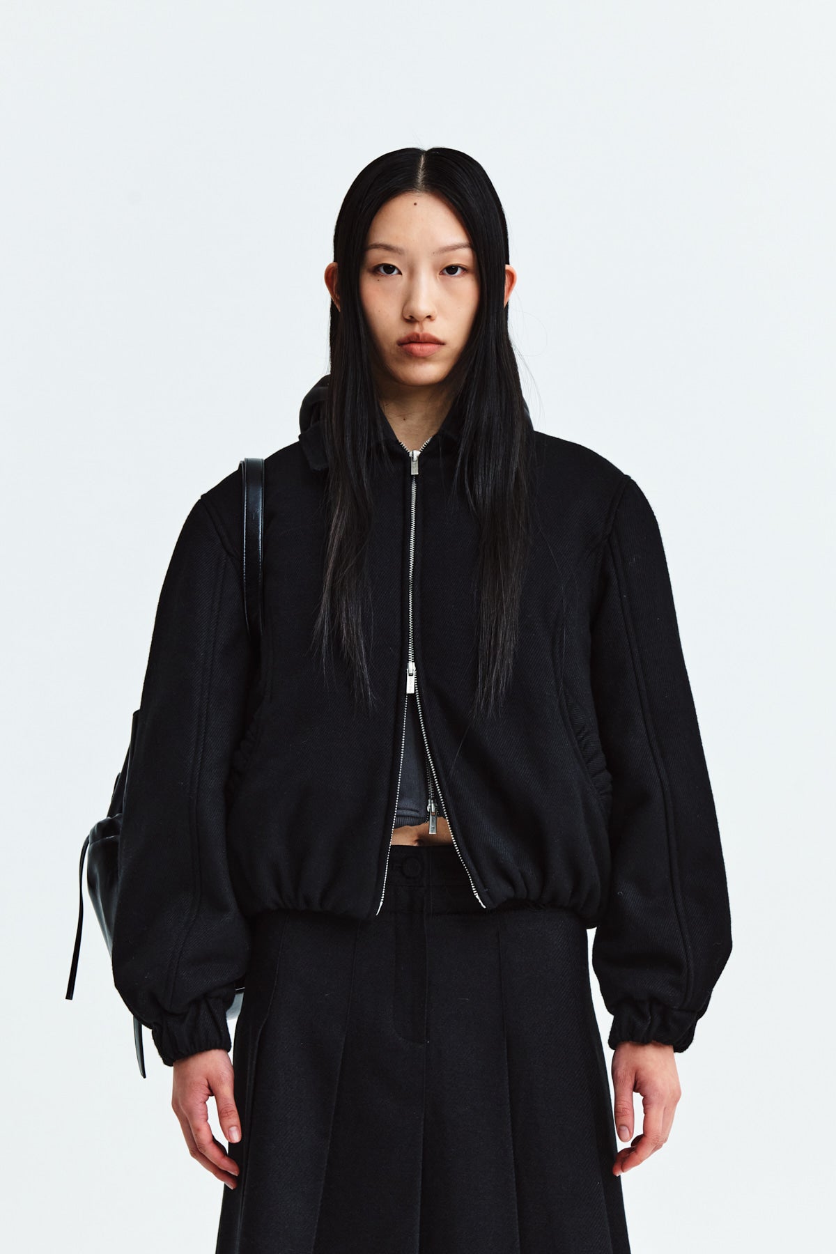 Matinkim Volume Zip UP Bomber Jumper IN Black