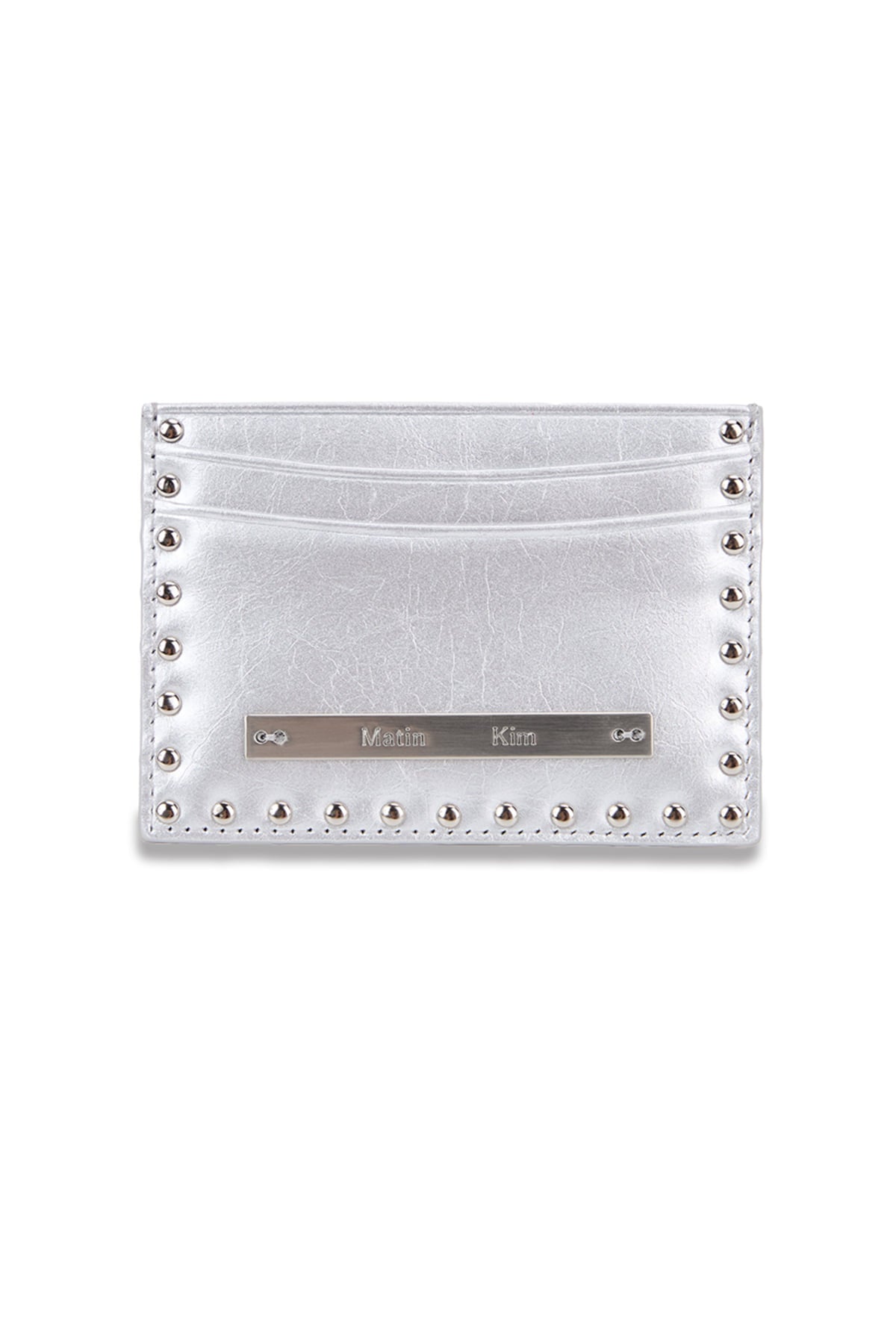 Matinkim Matin Kim Western Stud Card Wallet IN Silver