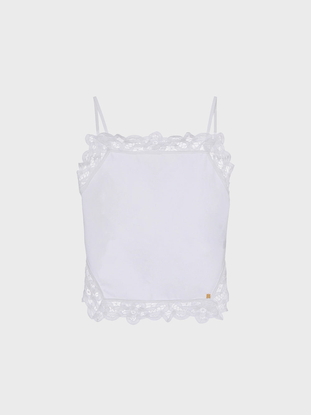 EENK Lace Trim Back Knot Top - White