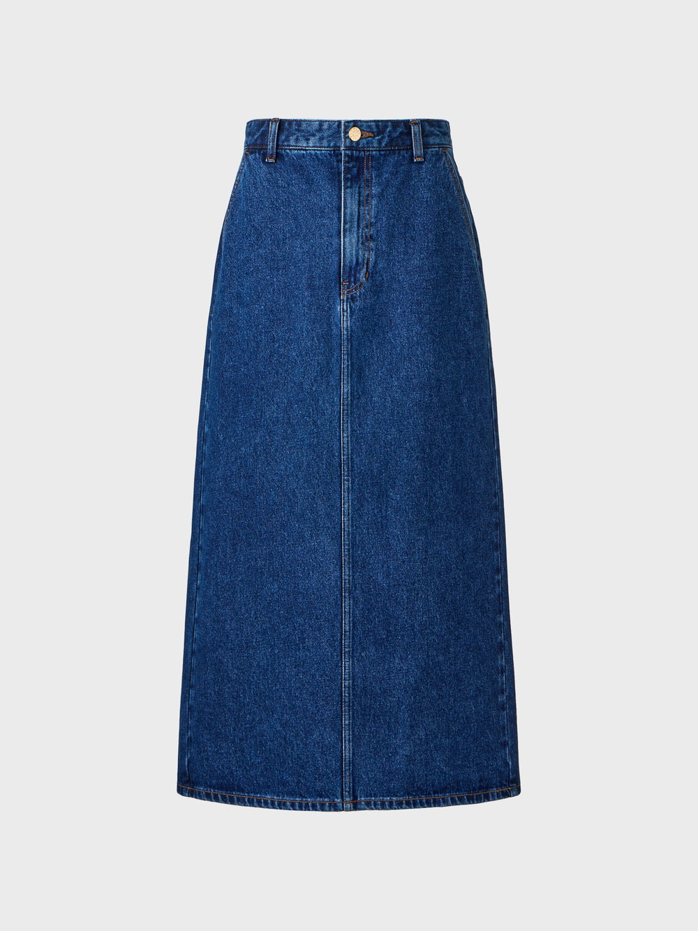 EENK Classic A-Line Denim Skirt - Denim Blue