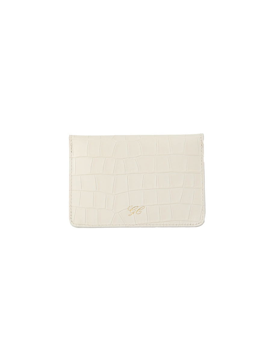 GLOWNY G Crack Leather Card Wallet (Ivory)
