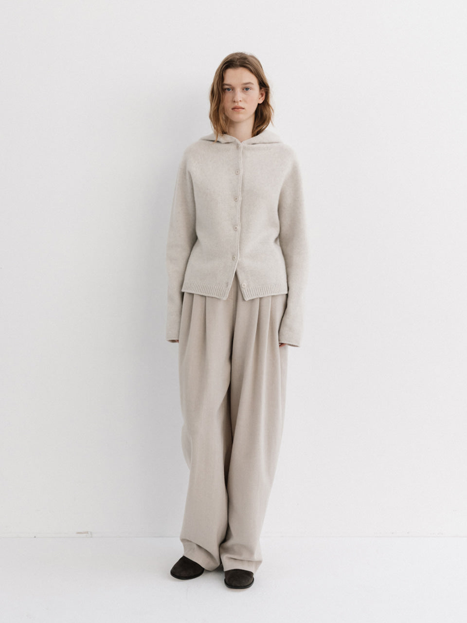 Moia hoodie cardigan (oat)