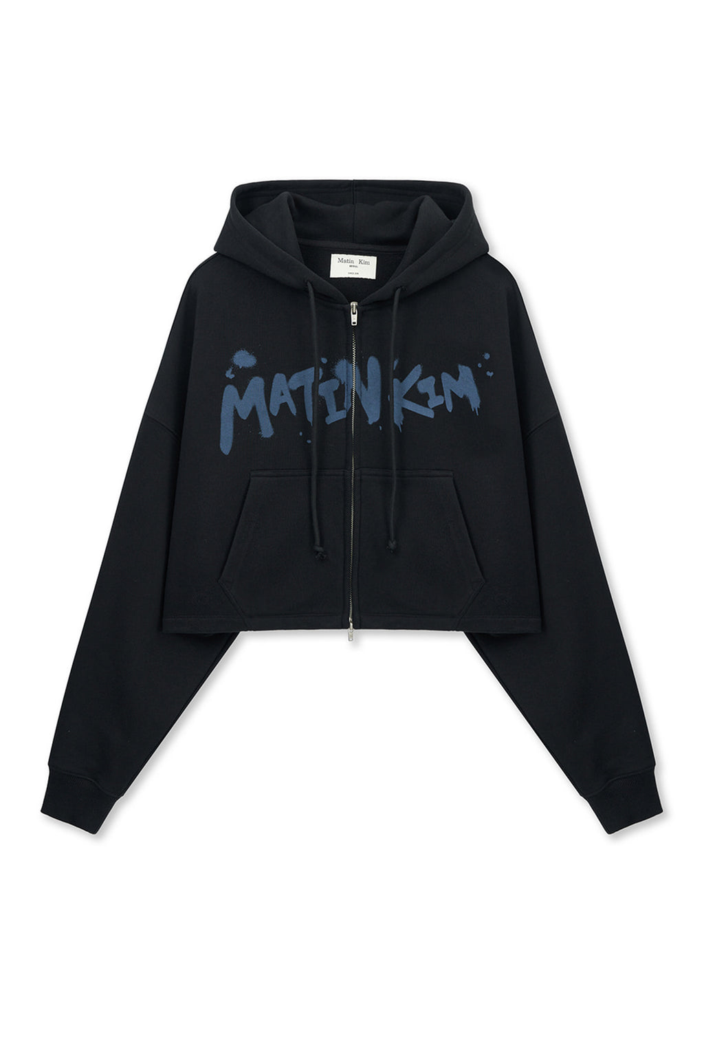 Matinkim Graffiti Logo Crop Hoody Zip UP IN Black