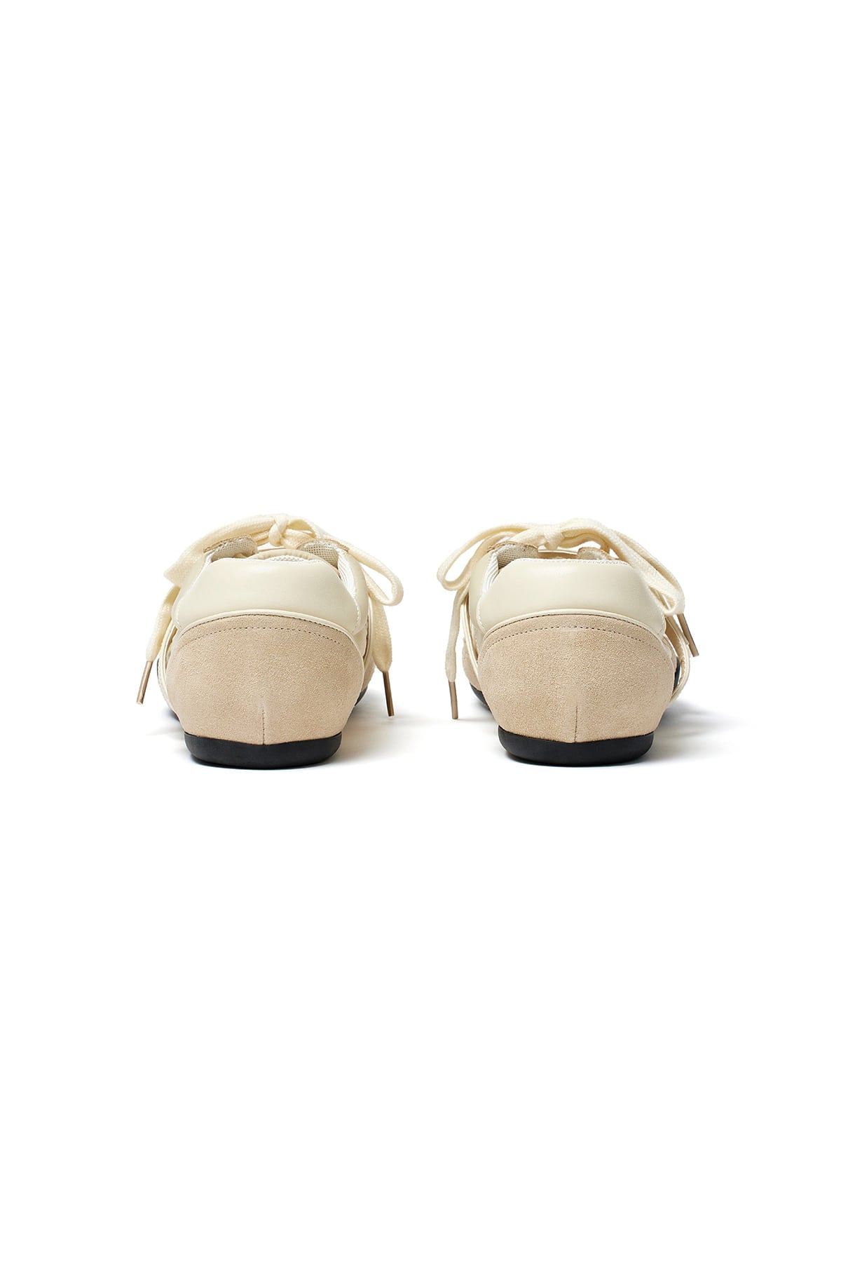 Matinkim Cross Strap Suede Block Sneakers IN Beige