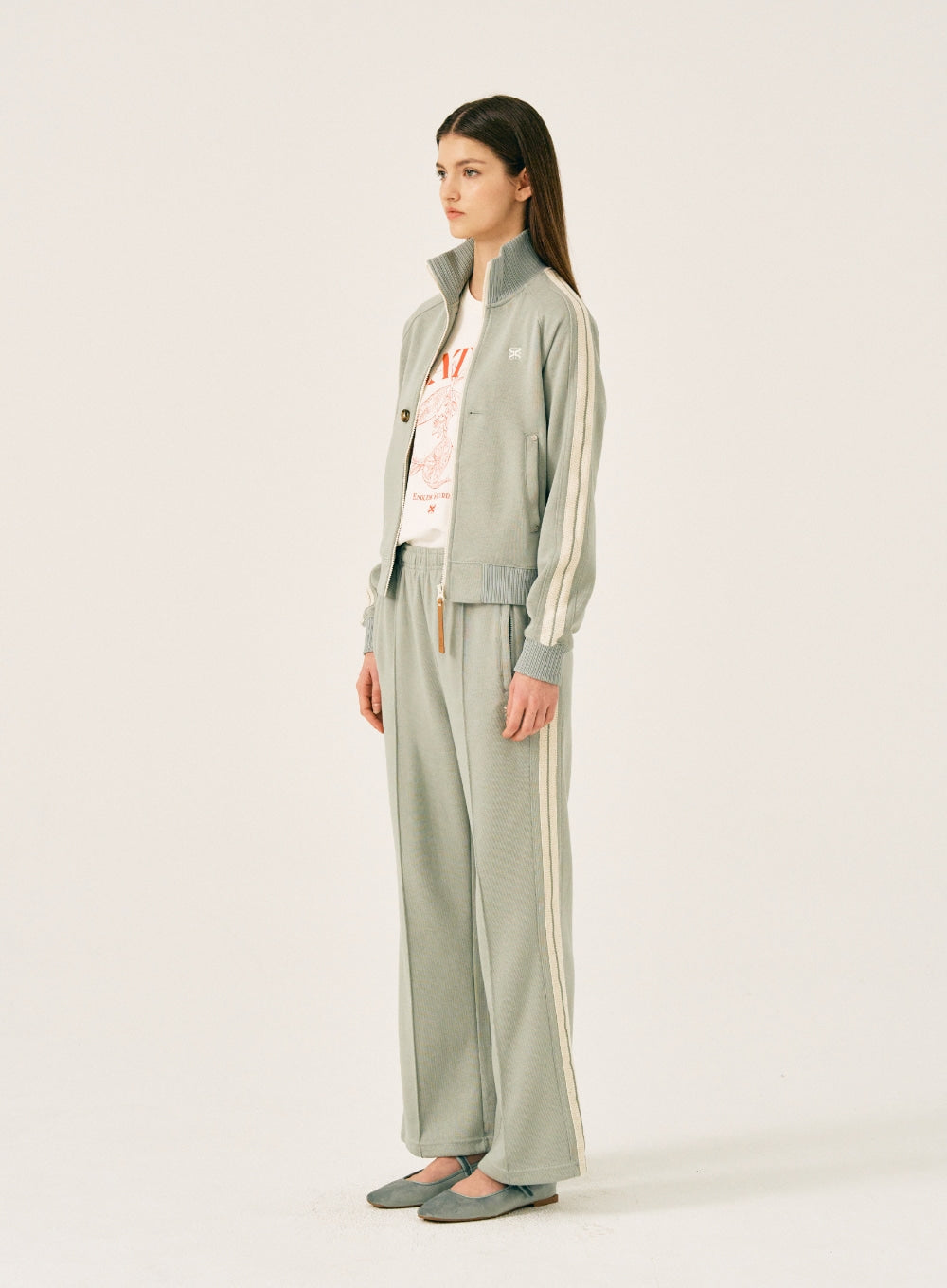 [satur] (W) Lawton All Day Track Zip-Up Jacket - Olive Mint