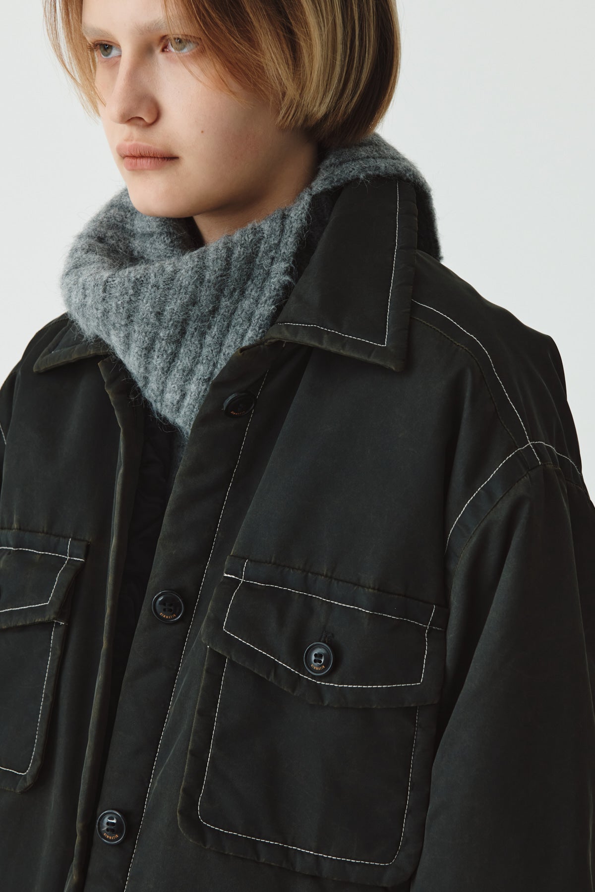 Matinkim Pocket Point Padded Shirt Jumper IN Dark Brown