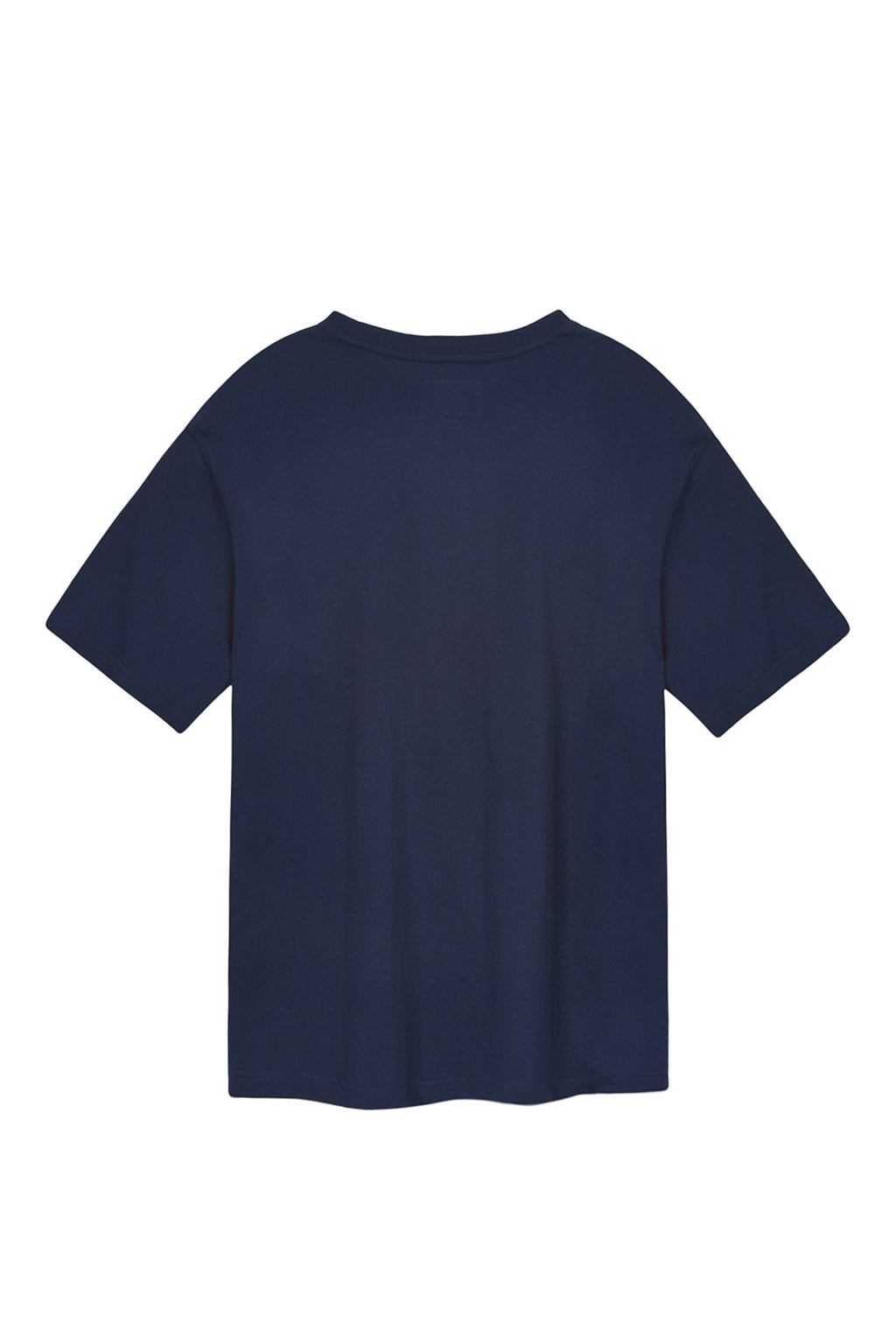 [matinkim] WAVY LOGO GRAPHIC TOP FOR MEN IN NAVY