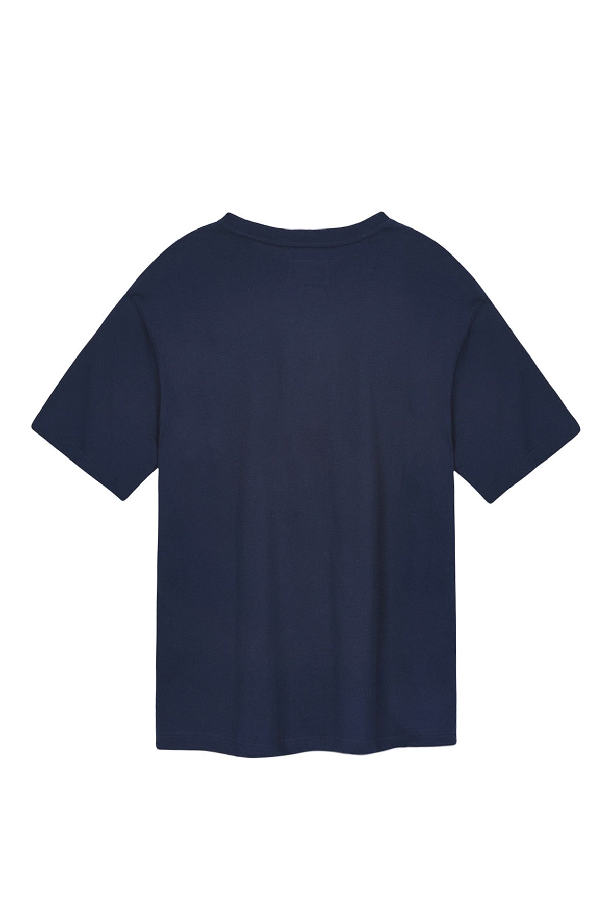 [matinkim] WAVY LOGO GRAPHIC TOP FOR MEN IN NAVY