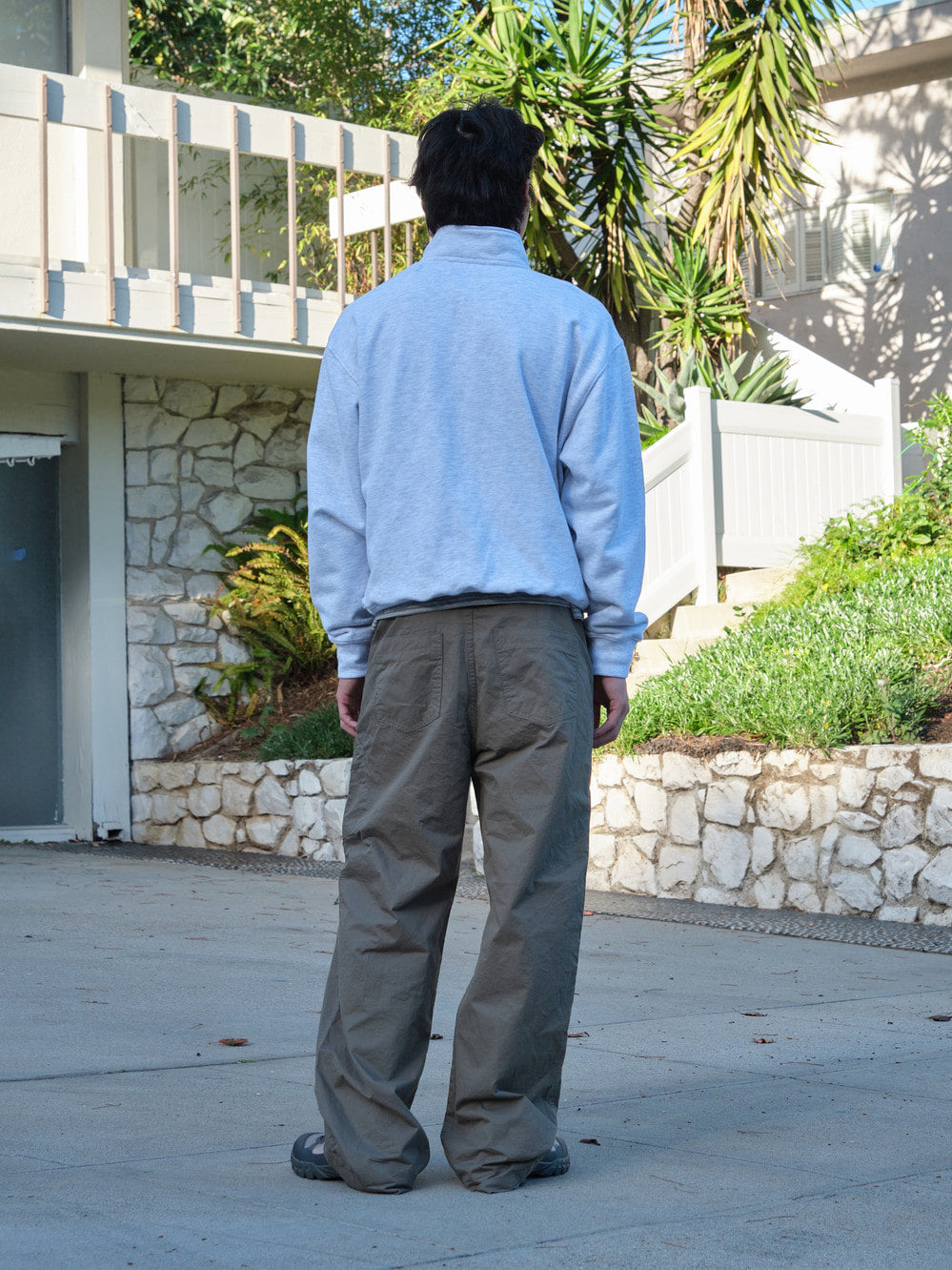 Low Classic Washed Cotton Pocket Pants Olive Khaki