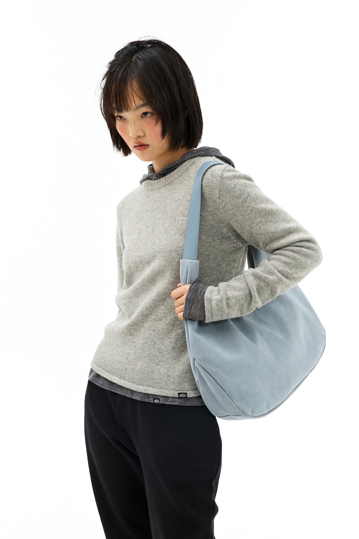 Emis Classic Knit Pullover-Melange Gray