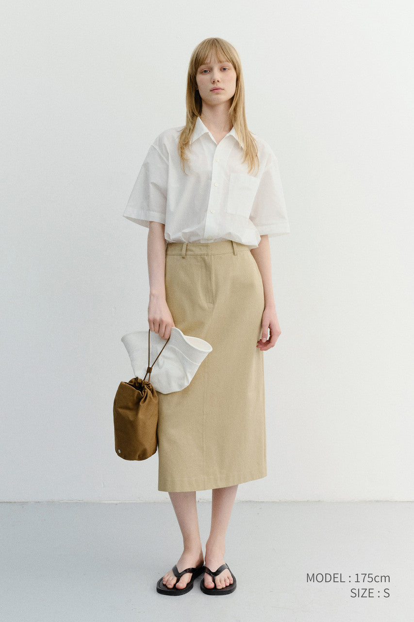 Dunst H-Line Cotton Long Skirt Beige