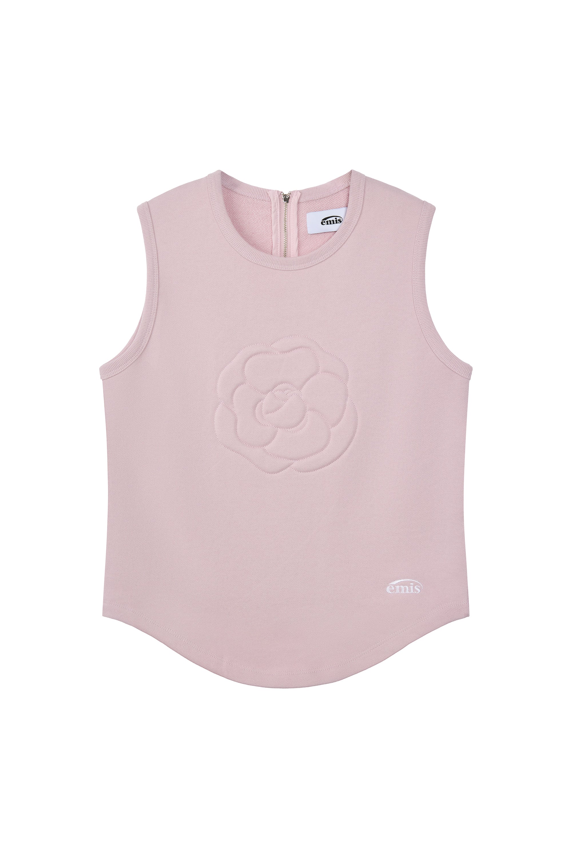 (WOMENS) ROSE SWEAT SLEEVELESS TOP-PINK