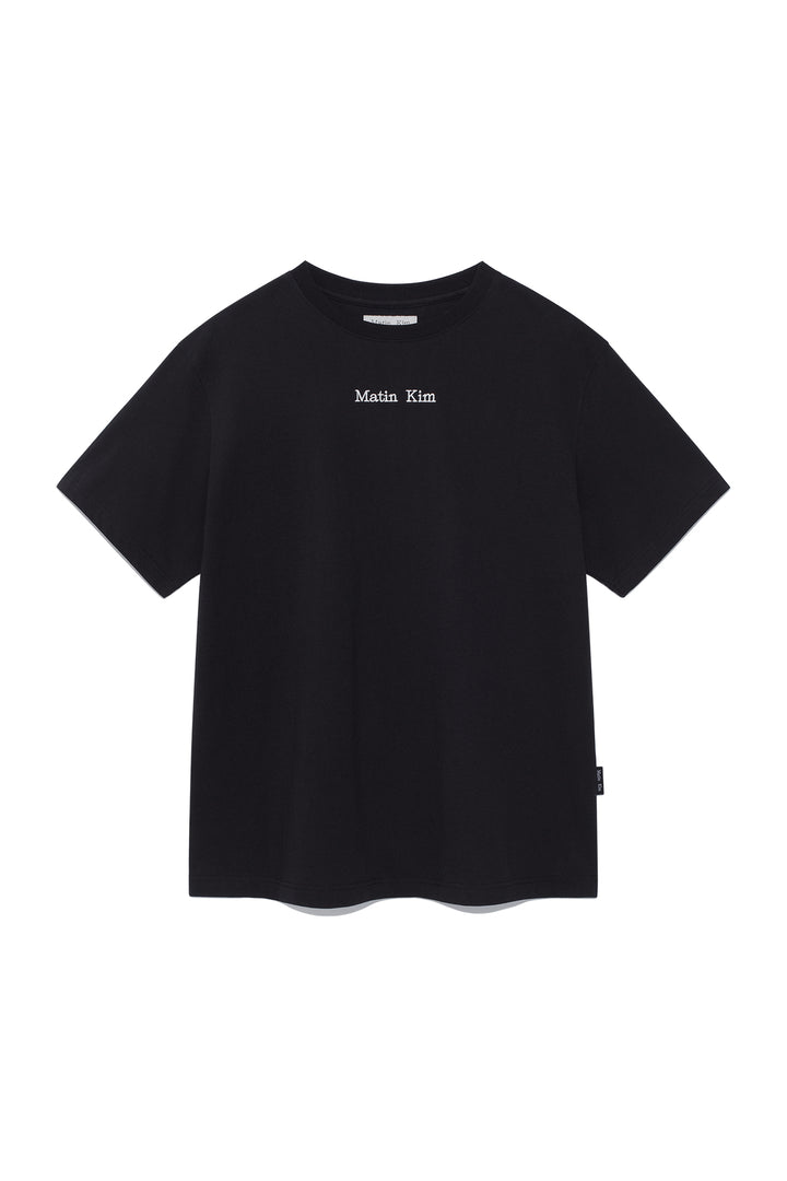 Matinkim Embroidery Small Logo Oversize Top IN Black