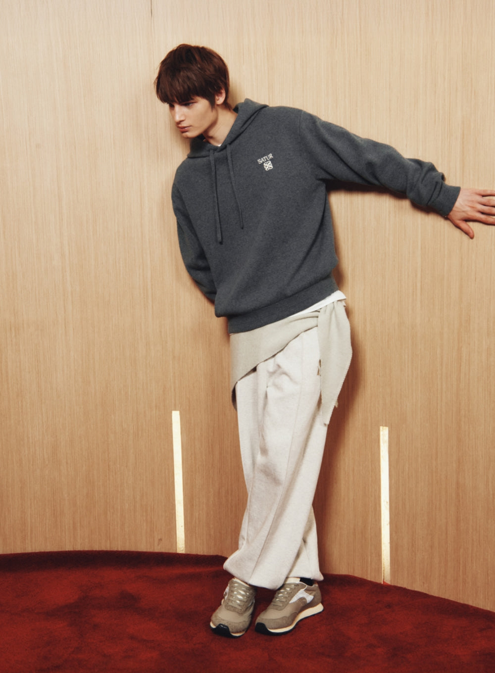 [satur] S Logo Jogger Sweatpants - Melange Ivory