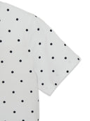 MLB Korea Women's Dots Pattern Lettering Slim Semi Crop T-shirts
