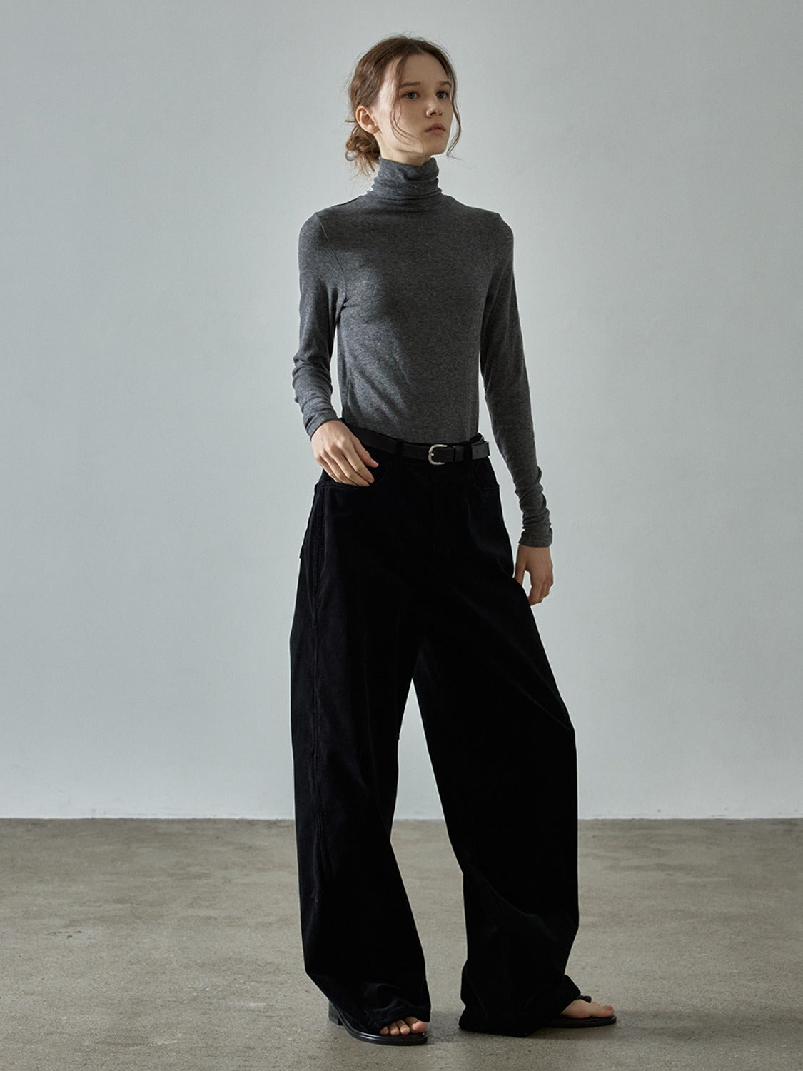 Facade Pattern Classic Corduroy Pants black