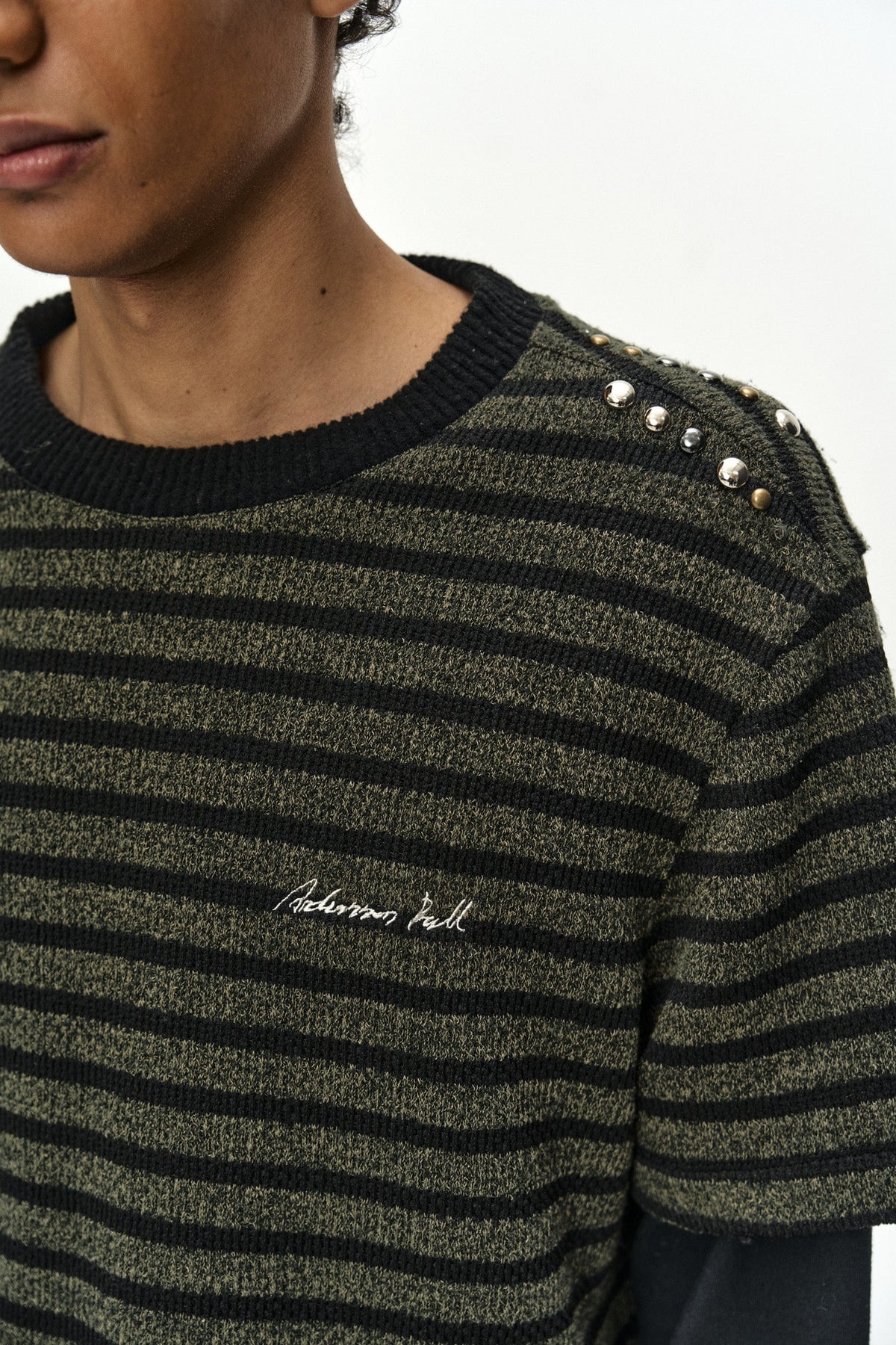 Andersson Bell Unisex Studded Stripe Layered Sweater