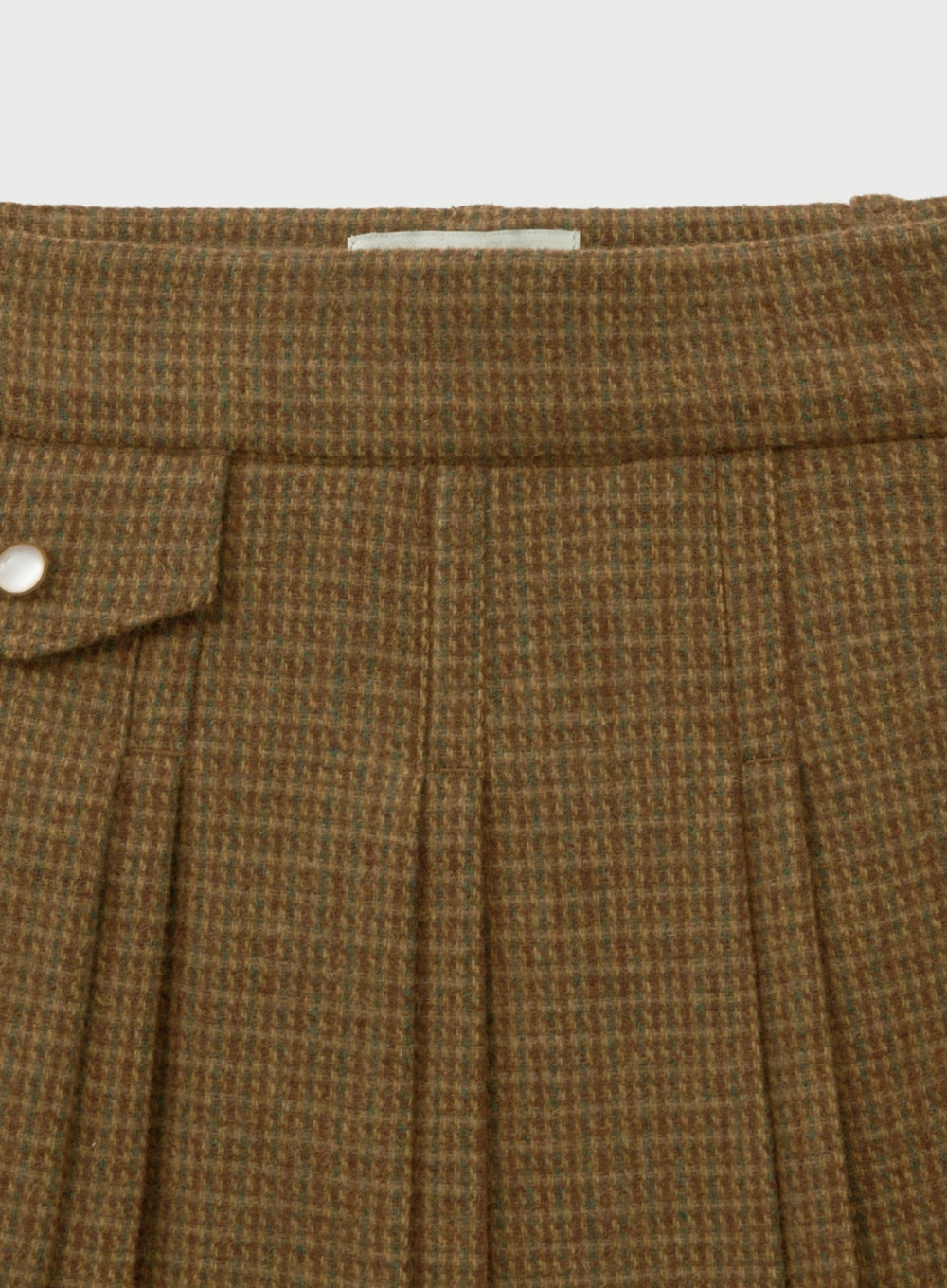 [satur] (W) Check Pleats Mini Skirt - Brown