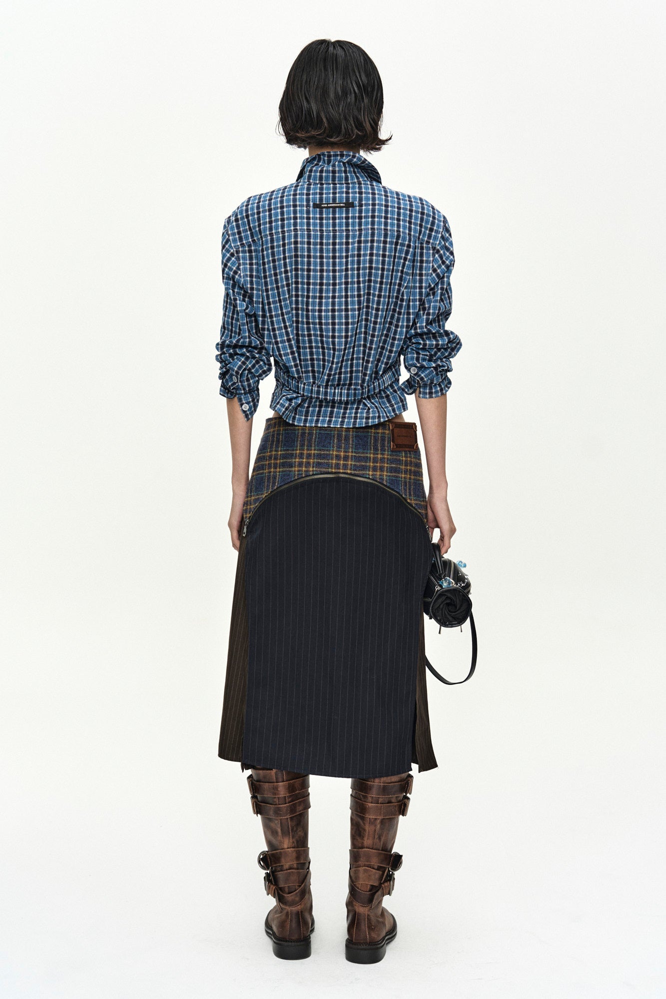 Andersson Bell Check Curves Hem Shirt