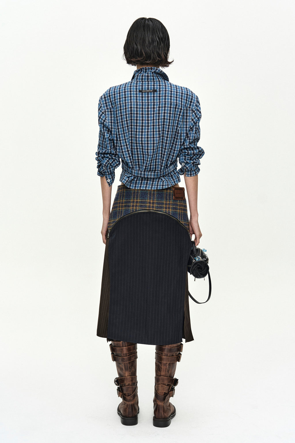 Andersson Bell Check Curves Hem Shirt